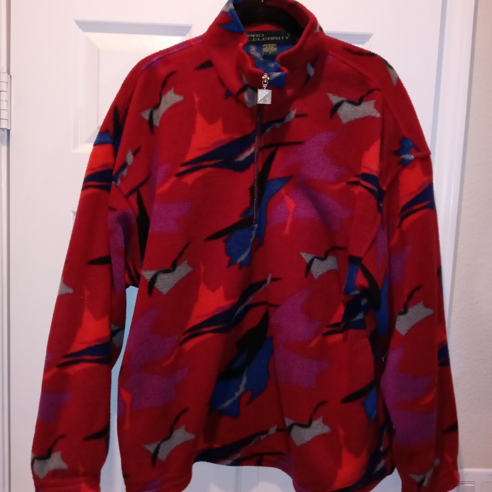 Pro Celebrity L 1/4 Zip Multi Colored Fleece